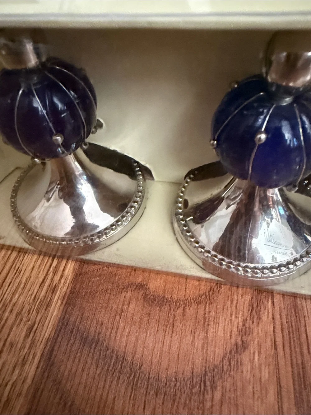 Cypress Home Mango Moon Blue & Silver Place Card Holders - Set of 4